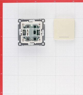 Выключатель Hegel Master одноклавишный встраиваемый слоновая кость с подсветкой (ВС10-412-01)