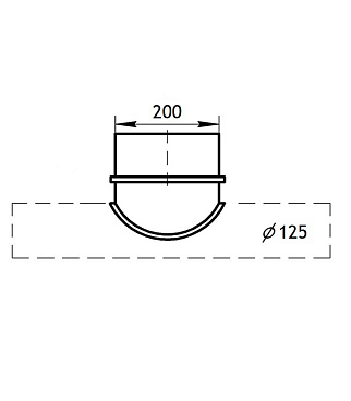 Переход с круглых воздуховодов d125 мм на круглые d200 мм оцинкованный