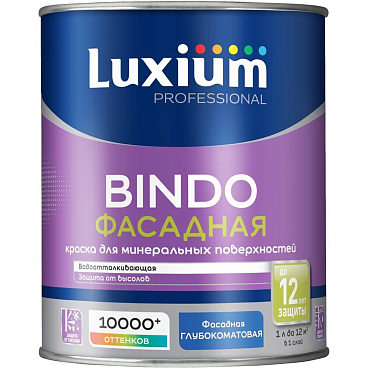 Краска фасадная Luxium эластичная акриловая база BW белая 1 л
