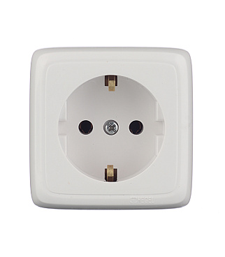 Розетка Hegel Alfa накладная белая с изолирующей пластиной (РА16-113)