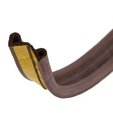 Уплотнитель для окон и дверей 9х5,5 мм 6 м (3+3 м) Р профиль самоклеящийся коричневый