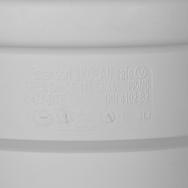 Тройник Ostendorf SKEA d110х58 мм 45° пластиковый бесшумный для внутренней канализации (335220)