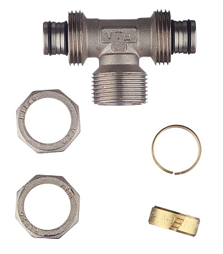 Тройник VALTEC (VTm.333.N.260626) 26 обж(ц) х 1 НР(ш) х 26 обж(ц)