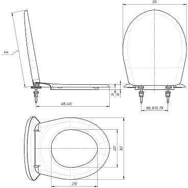 Сиденье для унитаза Инкоэр Универсал полипропилен без микролифта быстросъемное (0504)