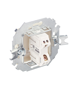 Выключатель Simon 15 одноклавишный встраиваемый слоновая кость с подсветкой (1591104-031)