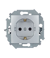 Розетка Simon 15 встраиваемая алюминий (1591432-033)