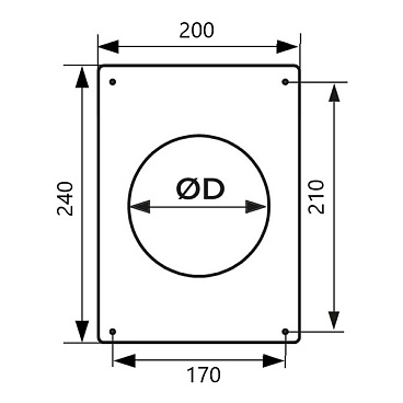 Площадка торцевая ERA с фланцем d160 мм металлическая