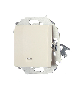 Выключатель Simon 15 одноклавишный встраиваемый слоновая кость с подсветкой (1591104-031)