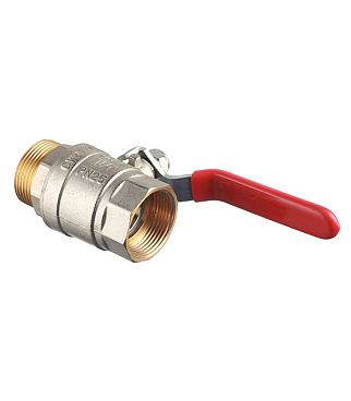 Кран шаровой латунный Valtec Base 1 1/4 ВР(г) х 1 1/4 НР(ш) ручка прямой (VT.215.N.07)