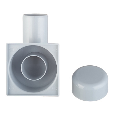 Трап душевой горизонтальный АНИ пласт с гидрозатвором 100х100 мм d50 мм пластиковая решетка (TA5104)