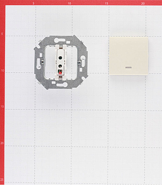 Выключатель Simon 15 одноклавишный встраиваемый слоновая кость с подсветкой (1591104-031)