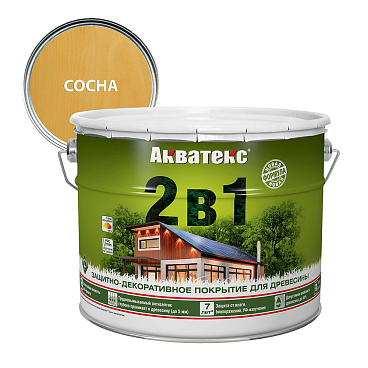 Антисептик Акватекс 2 в 1 биозащитный для дерева сосна 9 л