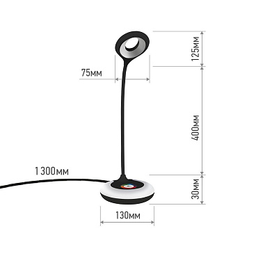 Лампа настольная светодиодная 6500К 8 Вт IN HOME ССО (4690612037608)