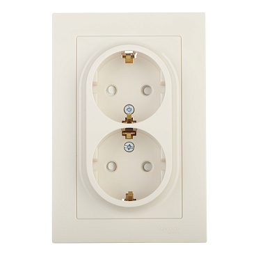 Розетка Systeme Electric AtlasDesign встраиваемая бежевая со шторками (ATN000226)