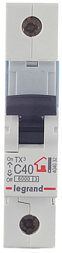Автоматический выключатель модульный Legrand TX3 1P 40А тип C 6 кА 230/400 В (404032)