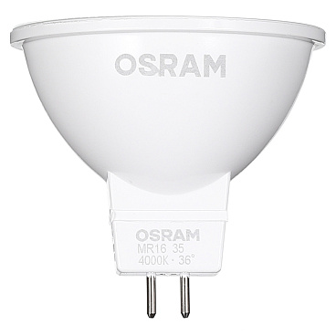 Лампа светодиодная Osram GU5.3 4000К 5 Вт 360 Лм 12 В рефлектор MR16 прозрачная