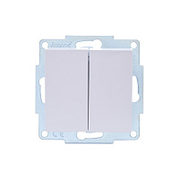 Выключатель Lezard Vesna двухклавишный встраиваемый белый (742-0288-101)