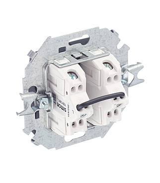 Переключатель Simon 15 двухклавишный встраиваемый графит (1591397-038)