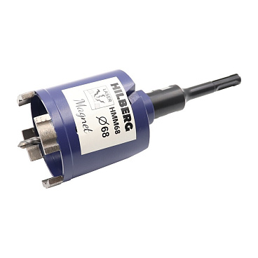 Коронка алмазная Hilberg Laser Magnet (HMM68) по бетону 68 мм с хвостовиком SDS-plus