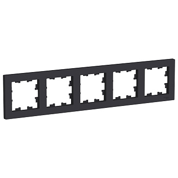 Рамка Systeme Electric AtlasDesign пятиместная карбон (ATN001005)