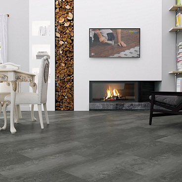 Плитка кварцвиниловая гранит темный замковая 2,605 кв.м 5 мм с микрофаской с подложкой IXPE