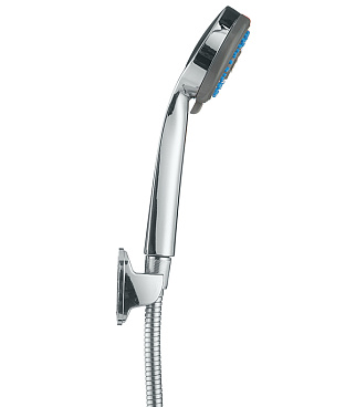 Лейка для душа Union d80 мм 3 режима со шлангом 1500 мм с держателем пластик хром (MW035)