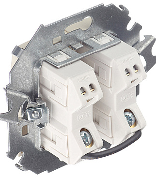 Выключатель Simon 15 двухклавишный встраиваемый слоновая кость (1591398-031)