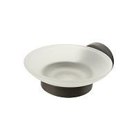 Мыльница для ванной Zenfort 21585 с держателем стекло/металл графит (102083)