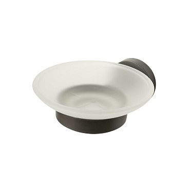 Мыльница для ванной Zenfort 21585 с держателем стекло/металл графит (102083)