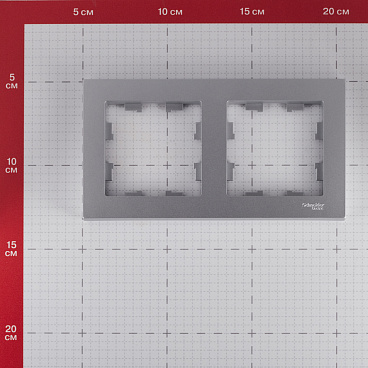Рамка Systeme Electric AtlasDesign двухместная алюминий (ATN000302)