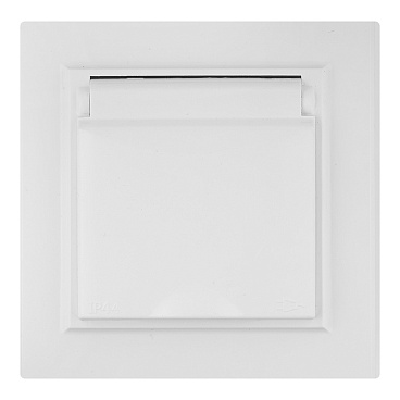 Розетка EKF Минск встраиваемая белая со шторками с крышкой (ERR16-029-100-44)