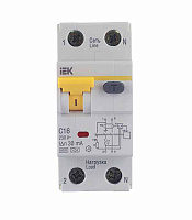 Автомат дифференциальный IEK Karat АВДТ-32 16А 1P+N тип A 30 мА 6 кА (MAD22-5-016-C-30)