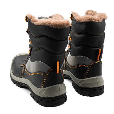 Ботинки рабочие кожаные утепленные с защитным композитным носком размер 45 черные Мистраль HX379-CSW (139258)