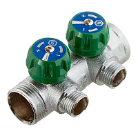 Коллектор Stout 1 ВР(г) х 2 выхода 1/2 НР(ш) х 1 НР(ш) регулирующий (SMB-6850-011202)