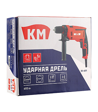 Дрель сетевая ударная КМ ID-601 600 Вт ключевой патрон