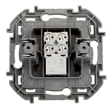 Розетка телефонная Legrand Inspiria встраиваемая белая RJ11 (673820)