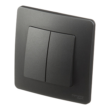 Выключатель Systeme Electric Blanca двухклавишный встраиваемый антрацит (BLNVS010506)