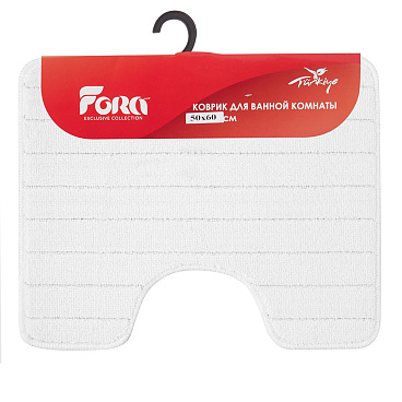 Коврик для туалета белый 50х60 см Fora Wave (FOR-PP-WAV50-60W)