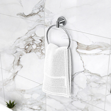 Полотенцедержатель кольцо Fora Long d158 мм на шуруп силумин хром (L011/56)