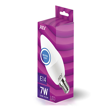 Лампа светодиодная Rev E14  4000К 7 Вт 220 В свеча матовая