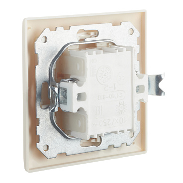 Выключатель Svet одноклавишный встраиваемый бежевый с подсветкой (SV1001-0009)