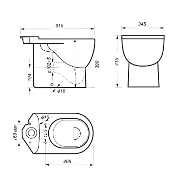 Унитаз-компакт Sanita Luxe Art с универсальным выпуском с сиденьем дюропласт микролифт белый (WC.CC/Art/2-DM/WHT.G/S1)
