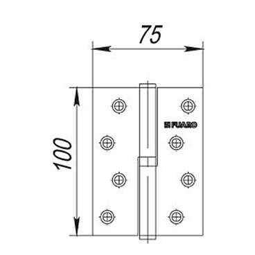 Петля Fuaro карточная левая разъемная 100х75 мм латунь