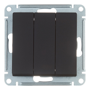 Выключатель Systeme Electric AtlasDesign трехклавишный встраиваемый карбон (ATN001031)