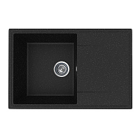 Мойка для кухни Ulgran Practik 74х48х19 см врезная с крылом искусственный камень черный оникс