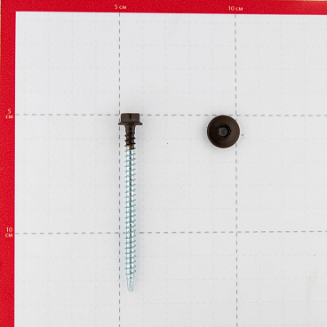 Саморезы кровельные с буром 70х4,8 мм металл-дерево темно-коричневые RR 32 Daxmer (100 шт.)