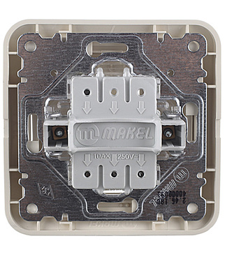 Выключатель Makel Mimoza трехклавишный встраиваемый бежевый (25091)