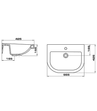 Раковина Santeri Pro 56 см подвесная белая (1.3115.5.S00.10B.0)