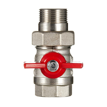 Кран шаровой латунный Valtec 1/2 ВР(г) х 1/2 ВР(ш) полнопроходной бабочка для подключения датчика температуры прямой (VT.128.N.04)