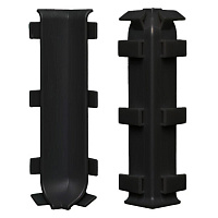 Угол внутренний 80 мм черный для алюминиевого плинтуса (2 шт.)